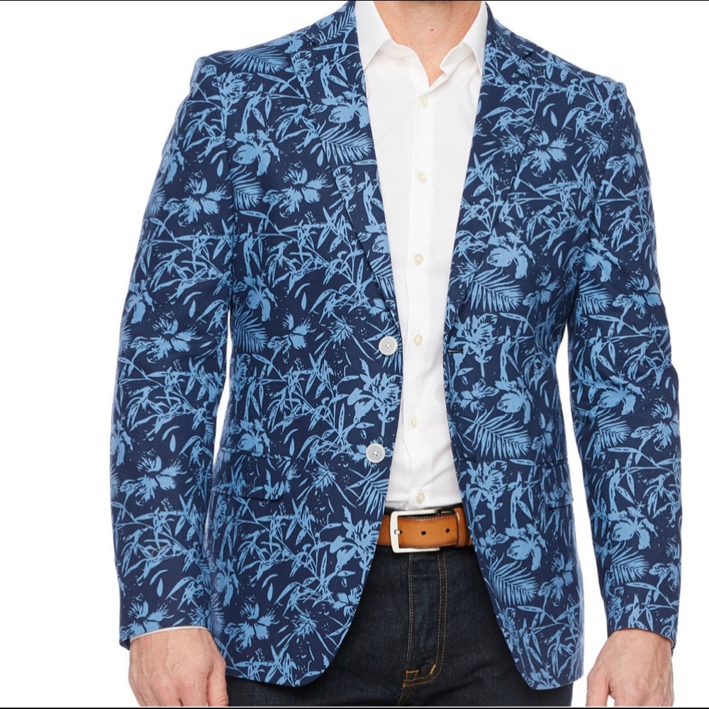 COPY - IZOD Mens Blue Palm Classic Sport Coat  Si…